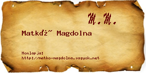 Matkó Magdolna névjegykártya